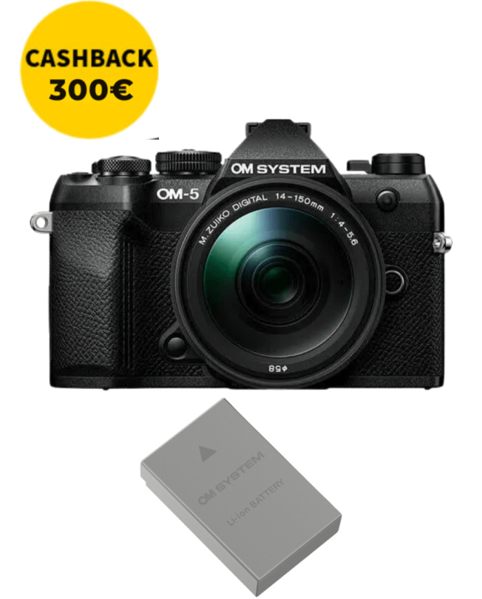 OM SYSTEM OM-5 MARK II CÁMARA MIRRORLESS CON 14-150MM F/4-5.6 II (NEGRA)