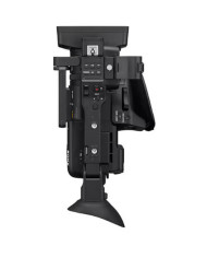 Sony PXW-Z200 vista superior con asa, micrófono y controles del cuerpo de la cámara