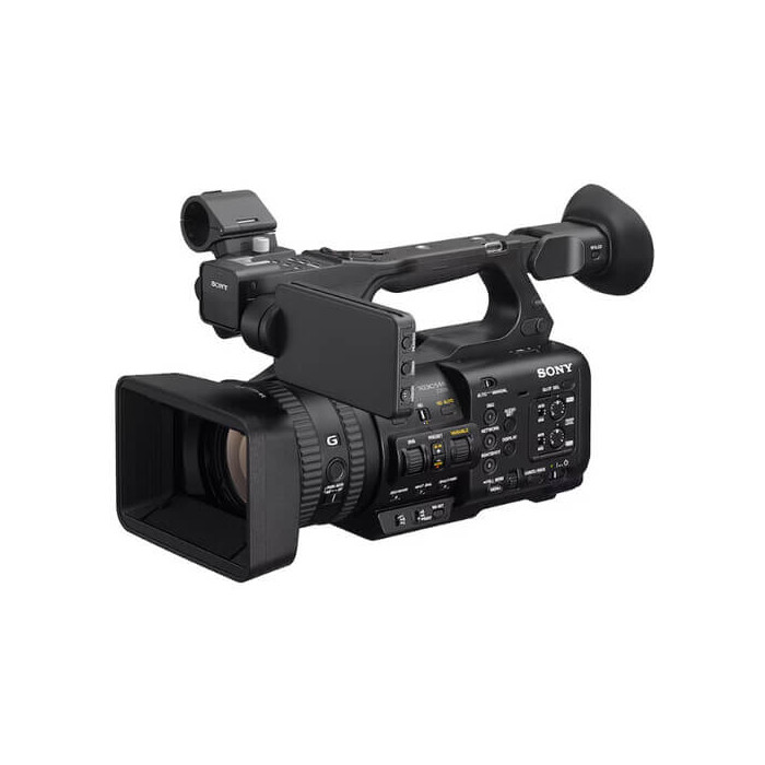 Sony PXW-Z200 cámara de vídeo profesional 4K vista frontal con objetivo zoom 20x
